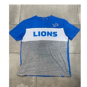 Fanatics Mens Detroit Lions L Royal Blue White Heather Gray T Shirt Mens Large